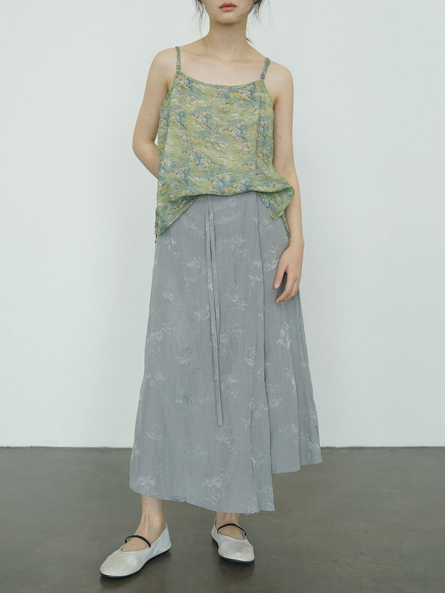 Women Summer Artsy Floral Ramie Vest CX011 MH