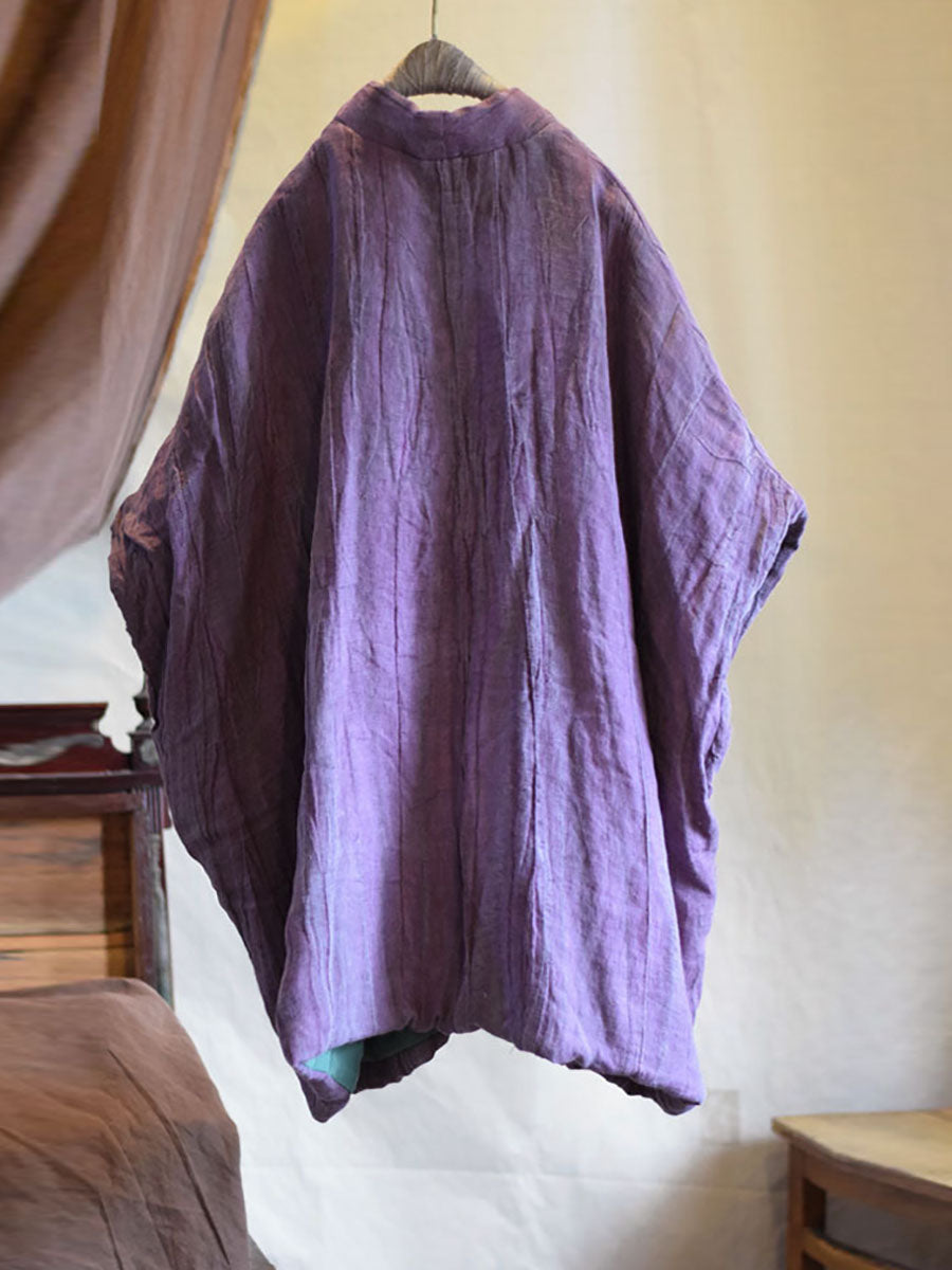 Women Ethnic Tie-dye V-Neck Linen Padded Vest Coat AV1018 Genistyle Shop