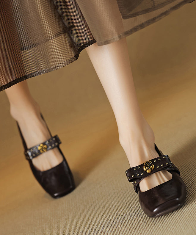 Bow Sheepskin Black Rivet 2025 Loafer Chunky Splicing Shoes FashionChic