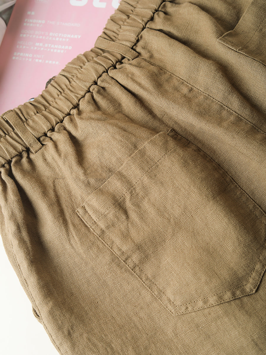 Women Casual Color 100%Linen Pure Fifth Summer Pants FashionChic