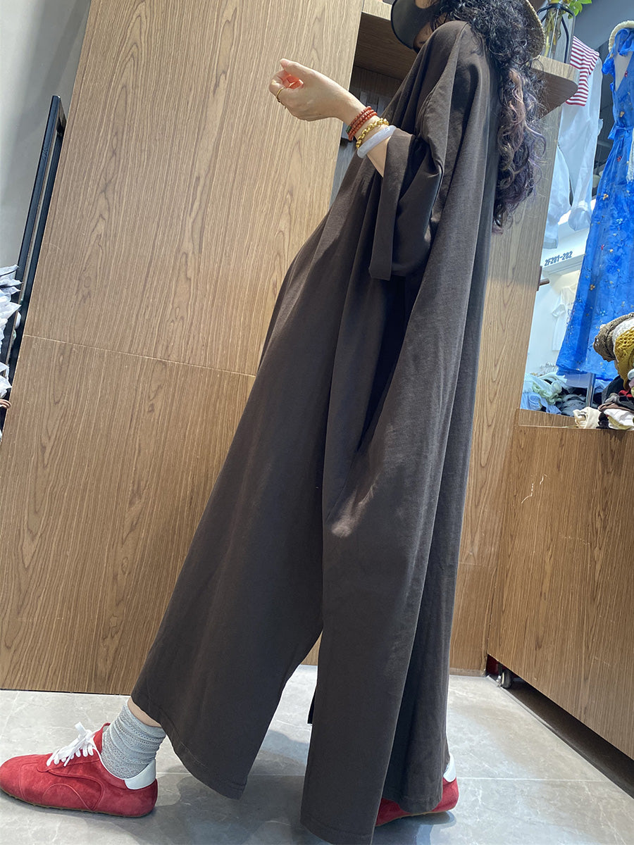 Casual Color Pure Women Dress O-Neck Cotton Maxi Summer FashionChic