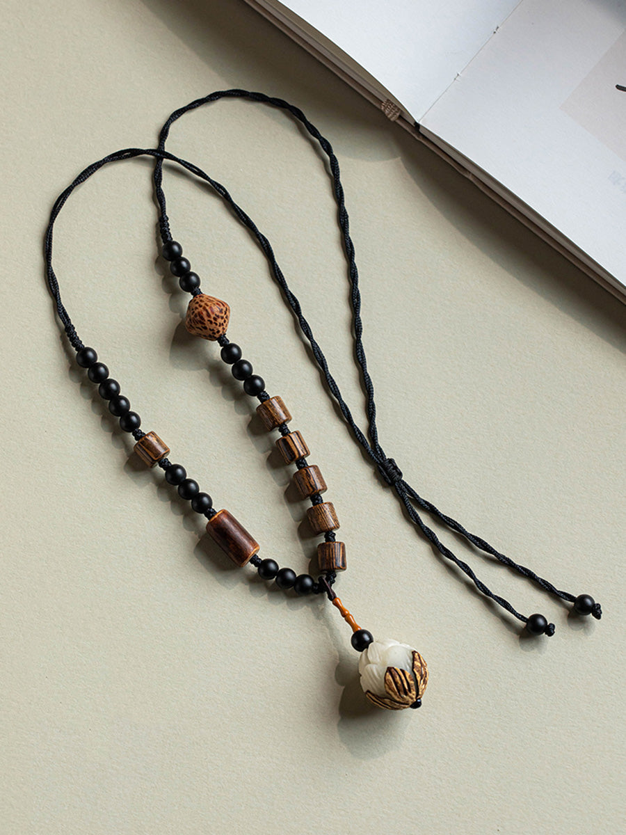 Necklace Women Bead Ethnic Wooden Bodhi FashionChic