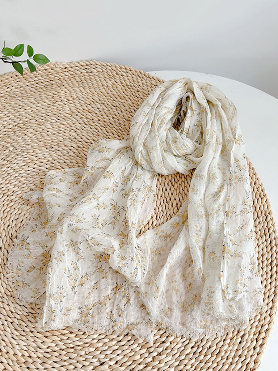 Shawl Thin Floral Artsy Scarf Summer FashionChic