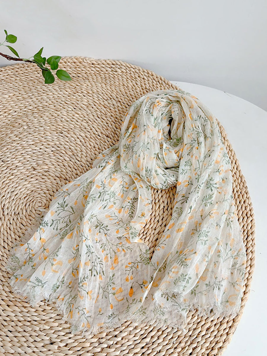 Shawl Thin Floral Artsy Scarf Summer FashionChic