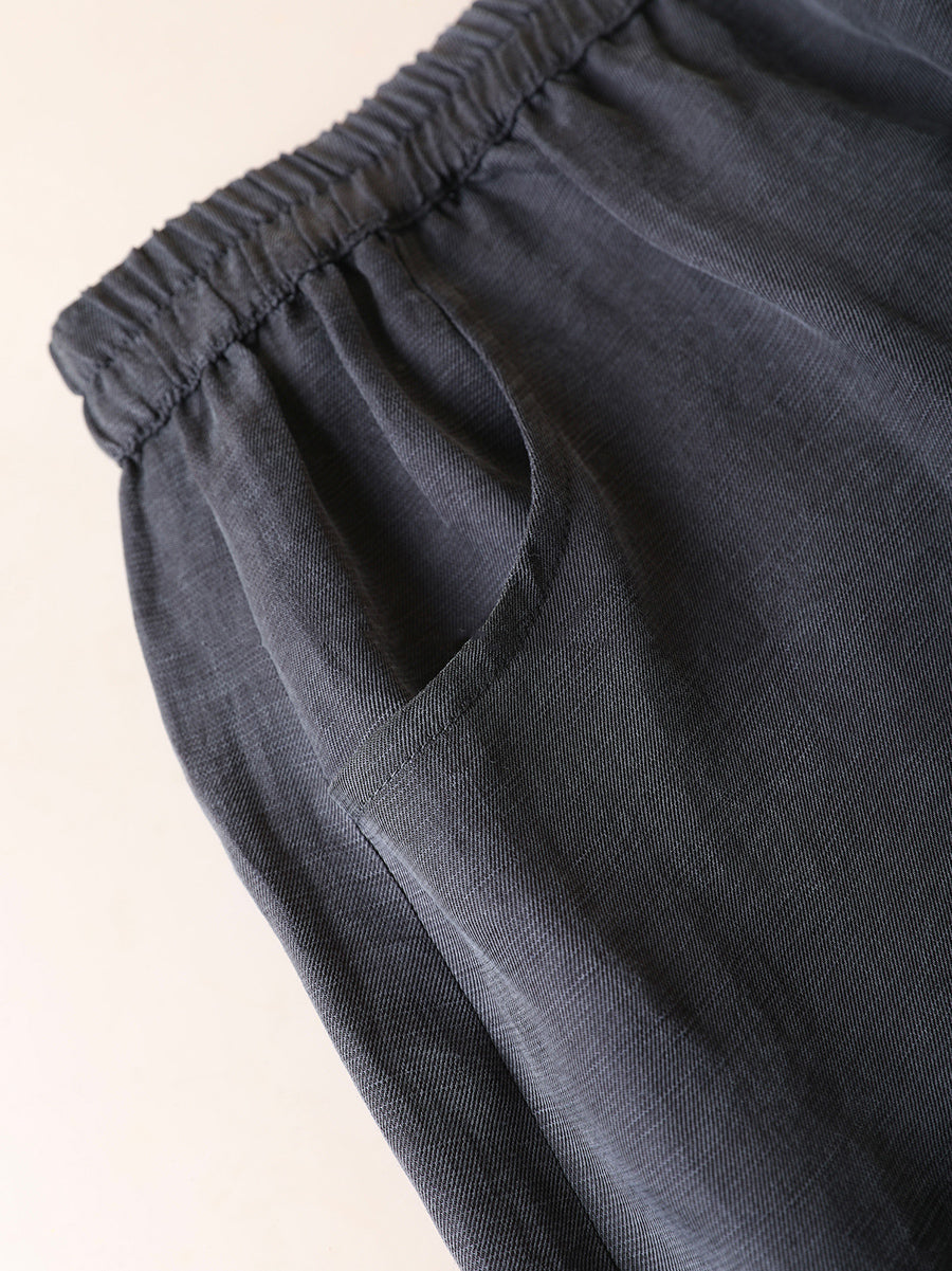 Summer Straight Women Color Pure Skirt Linen FashionChic