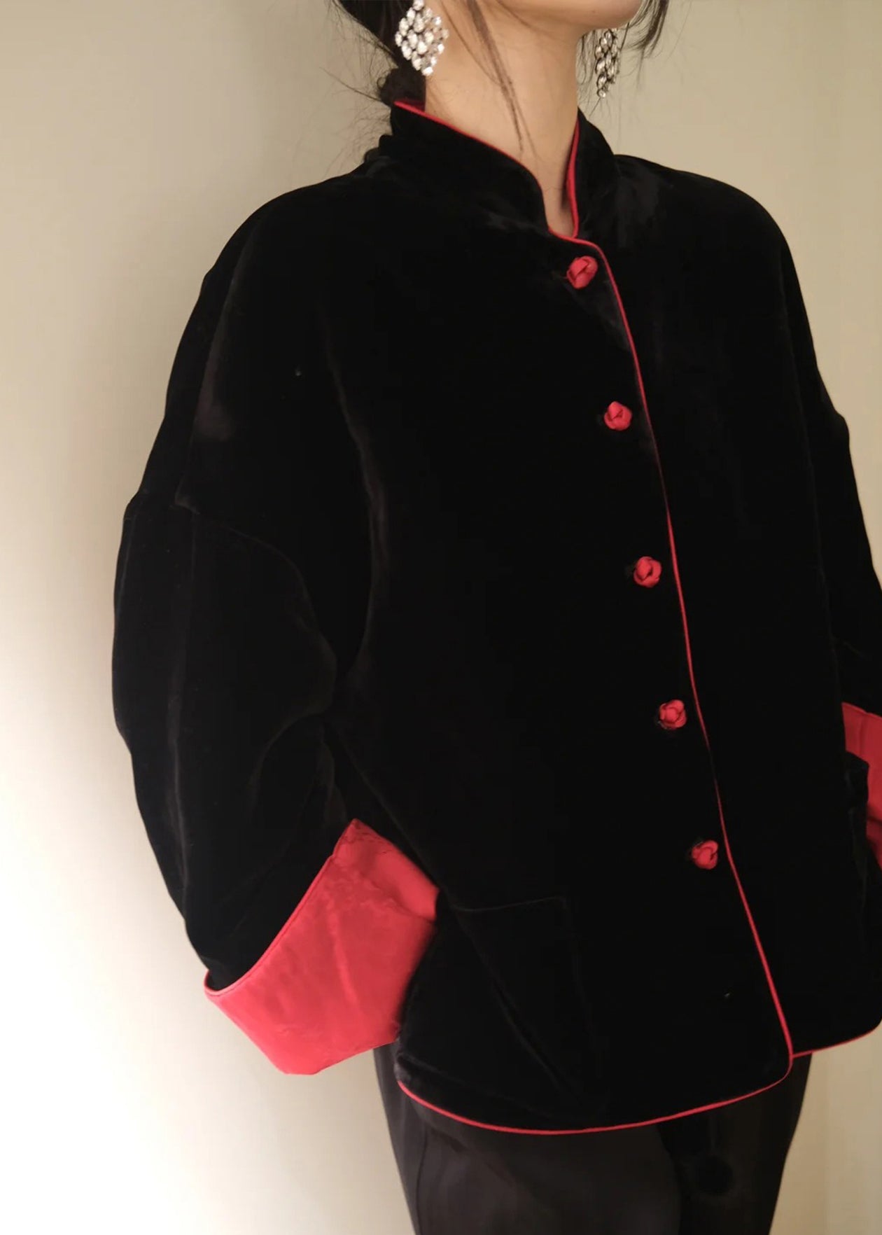 Chinese Style Wear On Both Sides Fine Cotton Filled Silk Velvet Coat Winter RV024 ABC