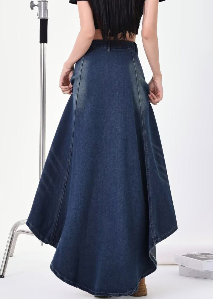 Modern Blue Pockets Low High Design Denim Skirt Summer QP048 OL-SKTS241001