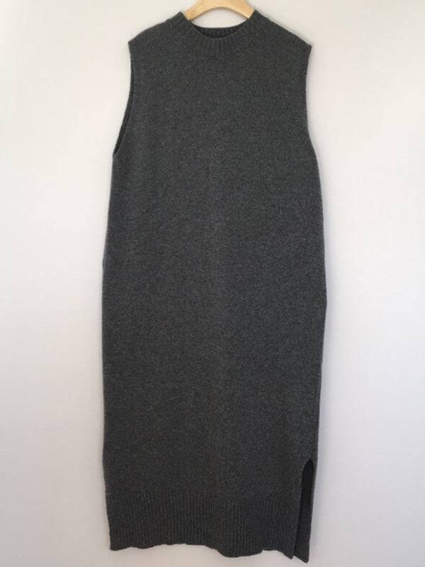 Urban Black Round-Neck Sleeveless Knit Dress QX017 shopify
