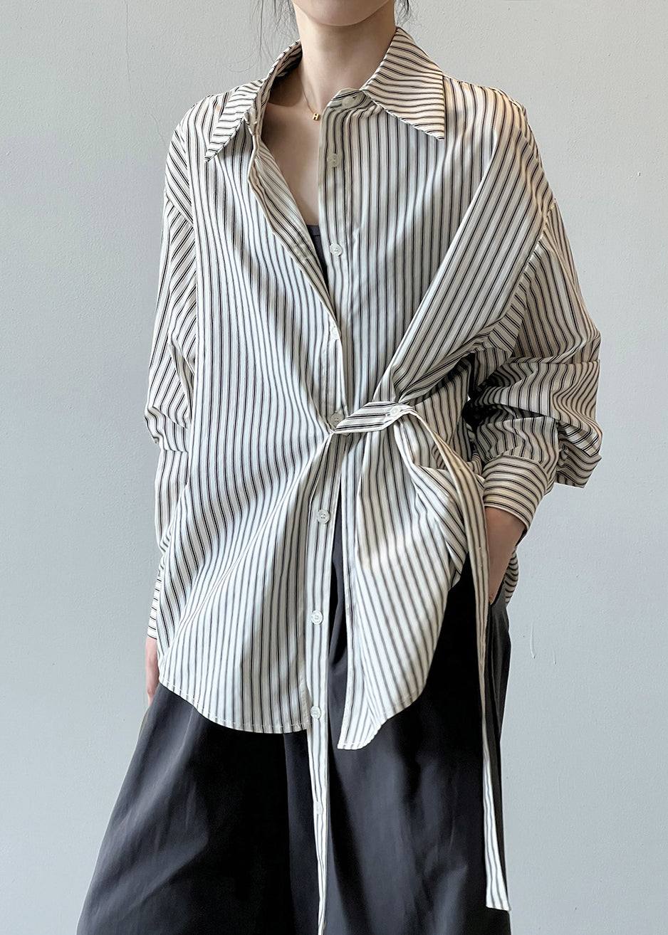 Pan Cotton Collar Fall Striped Peter French Shirt Button FashionChic