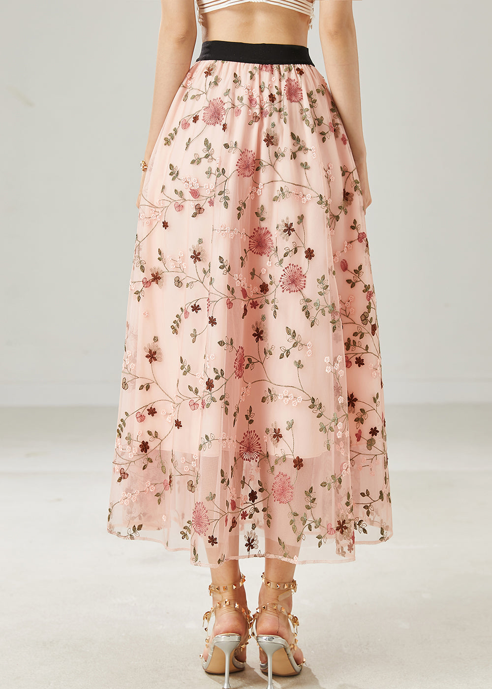 Pink Tulle A Line Skirts Embroidered Summer AZ1036 shopify