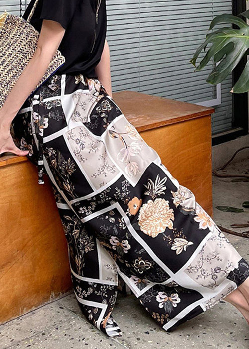 Chic Black Print Side Open High Waist Skirt Summer QP051 OL-SKTS241001