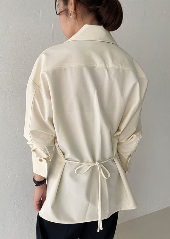 Modern Blouses Spring White Up Side Zip Open FashionChic