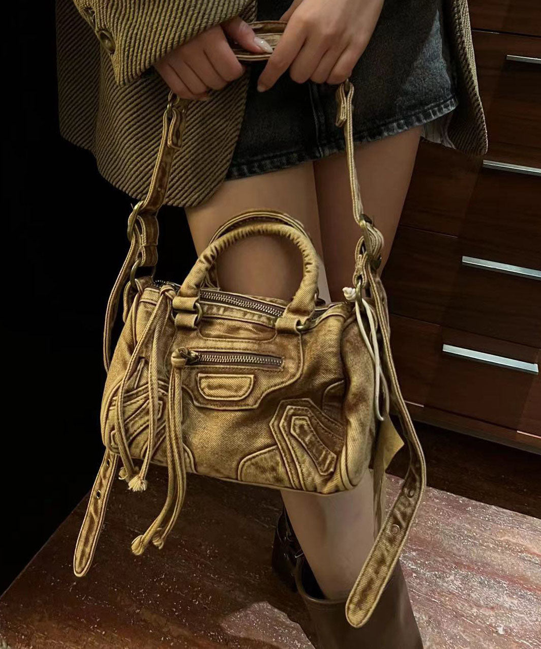 American Style Khaki Denim Carrying Crossbody Bag GG083 Bag-BGS240606