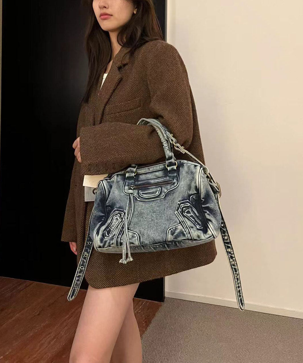 American Style Khaki Denim Carrying Crossbody Bag GG083 Bag-BGS240606