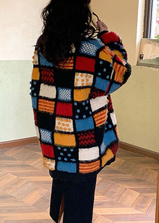 American Style V Neck Plaid Button Woolen Cardigan Fall WE028 HS-NCT241028