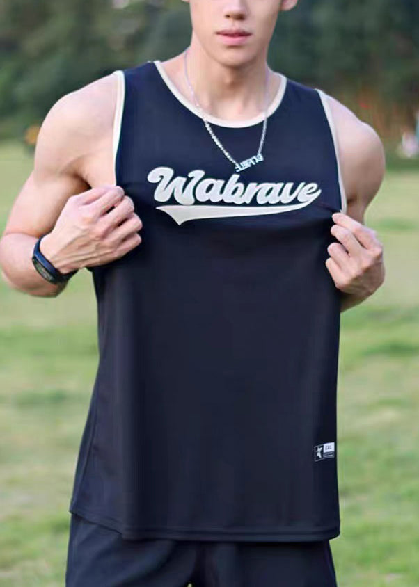 Cotton Apricot Letter Loose O Tank Neck Summer FashionChic