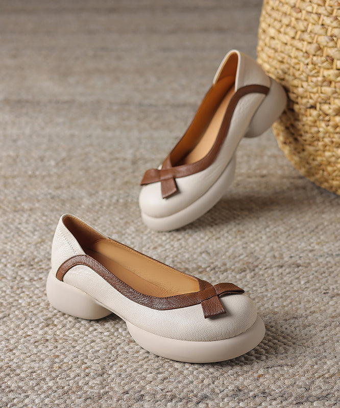 Apricot Sheepskin Splicing Comfortable Platform Loafers WT024 shoe-PDX241030