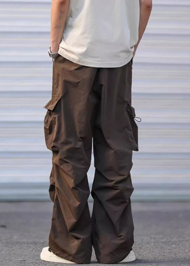 Army Casual Cotton Pants Pockets Drawstring Men Summer Green FashionChic
