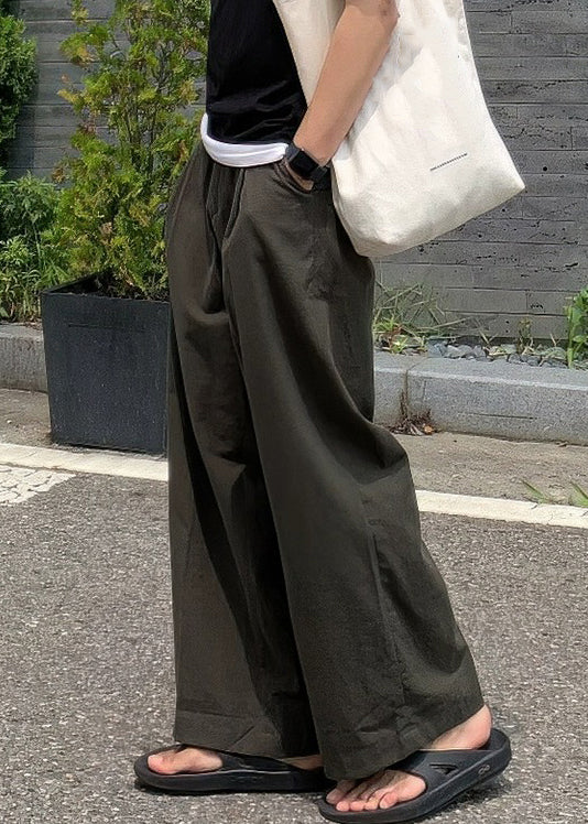 Pants Mens Linen Art Summer Solid Pockets Apricot FashionChic