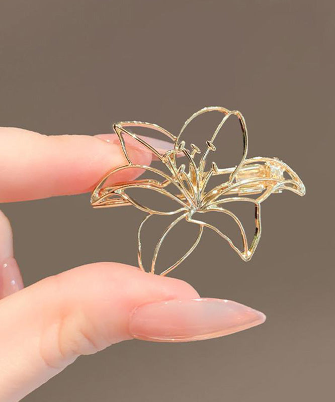 Art Gold Alloy Hollow Out Lily Flower Brooch RG010 ABC