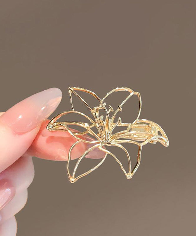 Art Gold Alloy Hollow Out Lily Flower Brooch RG010 ABC