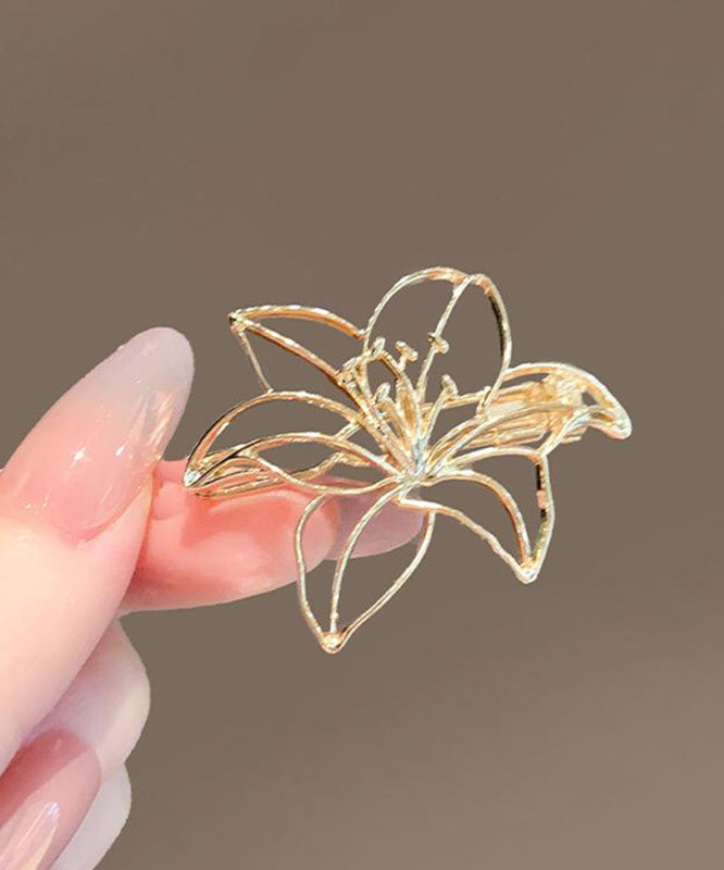 Art Gold Alloy Hollow Out Lily Flower Brooch RG010 ABC