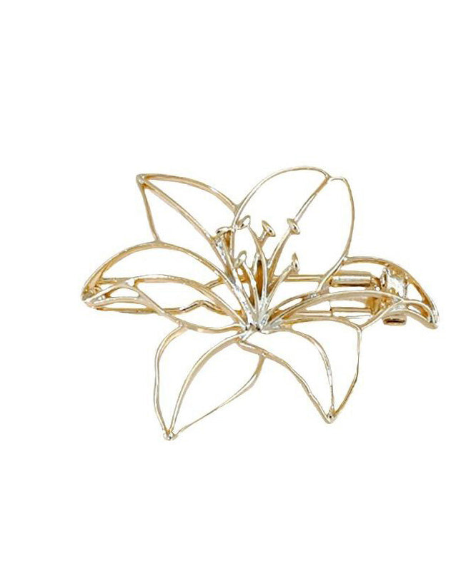 Art Gold Alloy Hollow Out Lily Flower Brooch RG010 ABC
