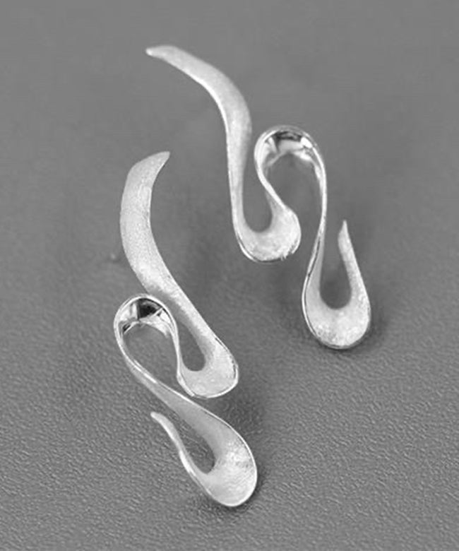 Art Gold Sterling Silver Drop Earrings PO018 JEW-EAR240729