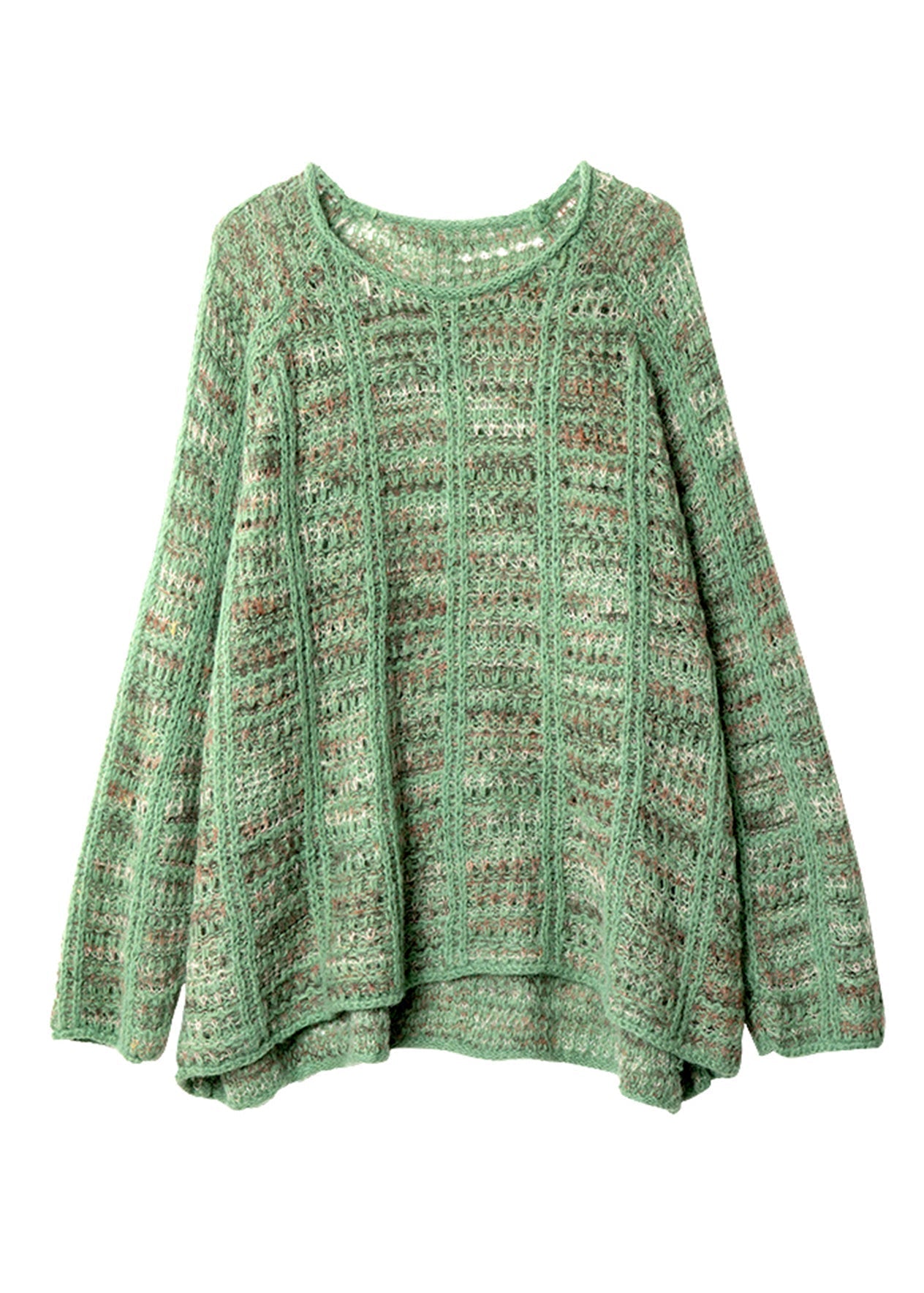 Art Cotton Sweaters Batwing Hollow Cozy Sleeve Out Green Knit FashionChic