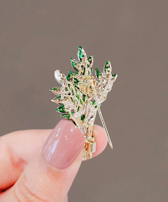 Beautiful Green Alloy Crystal Lavender Brooches QQ048 JEW-BRO240811