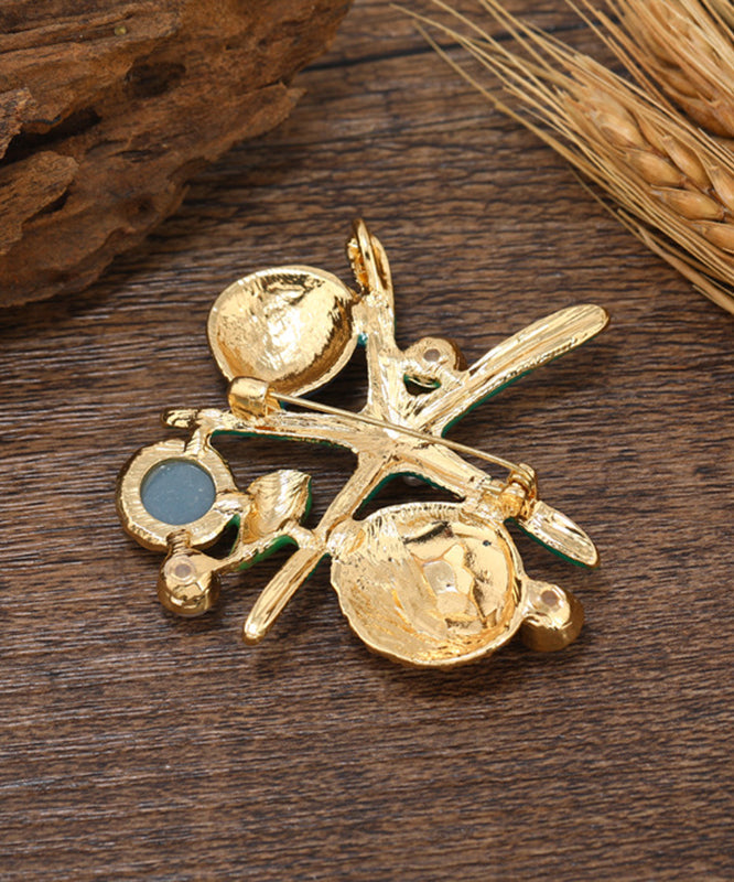Beautiful Green Zircon Pearl Shell Starfish Brooches GH1076 Ada Fashion