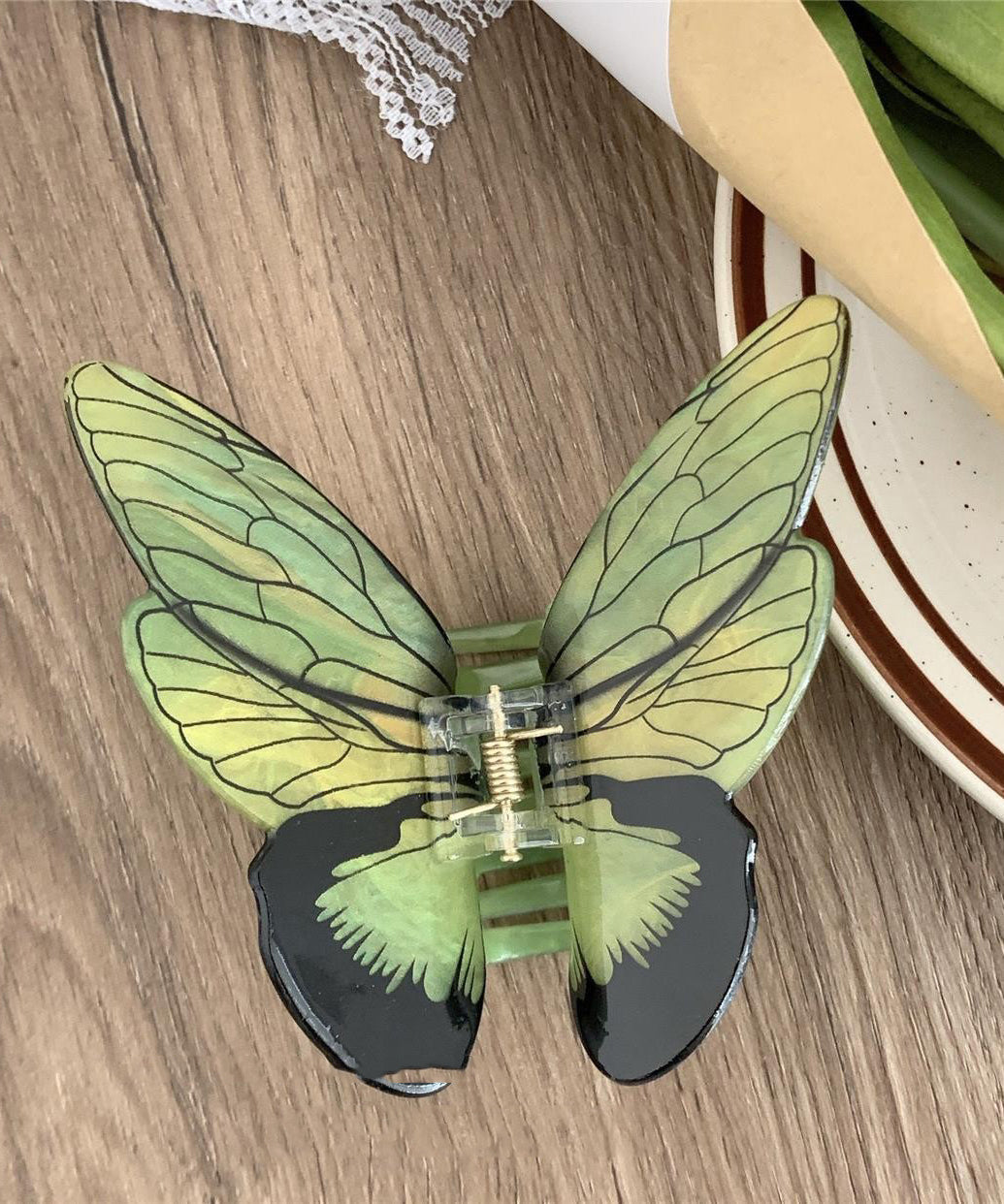 Beautiful Light Green Alloy Butterfly Hairpin AB1085 Genistyle Shop