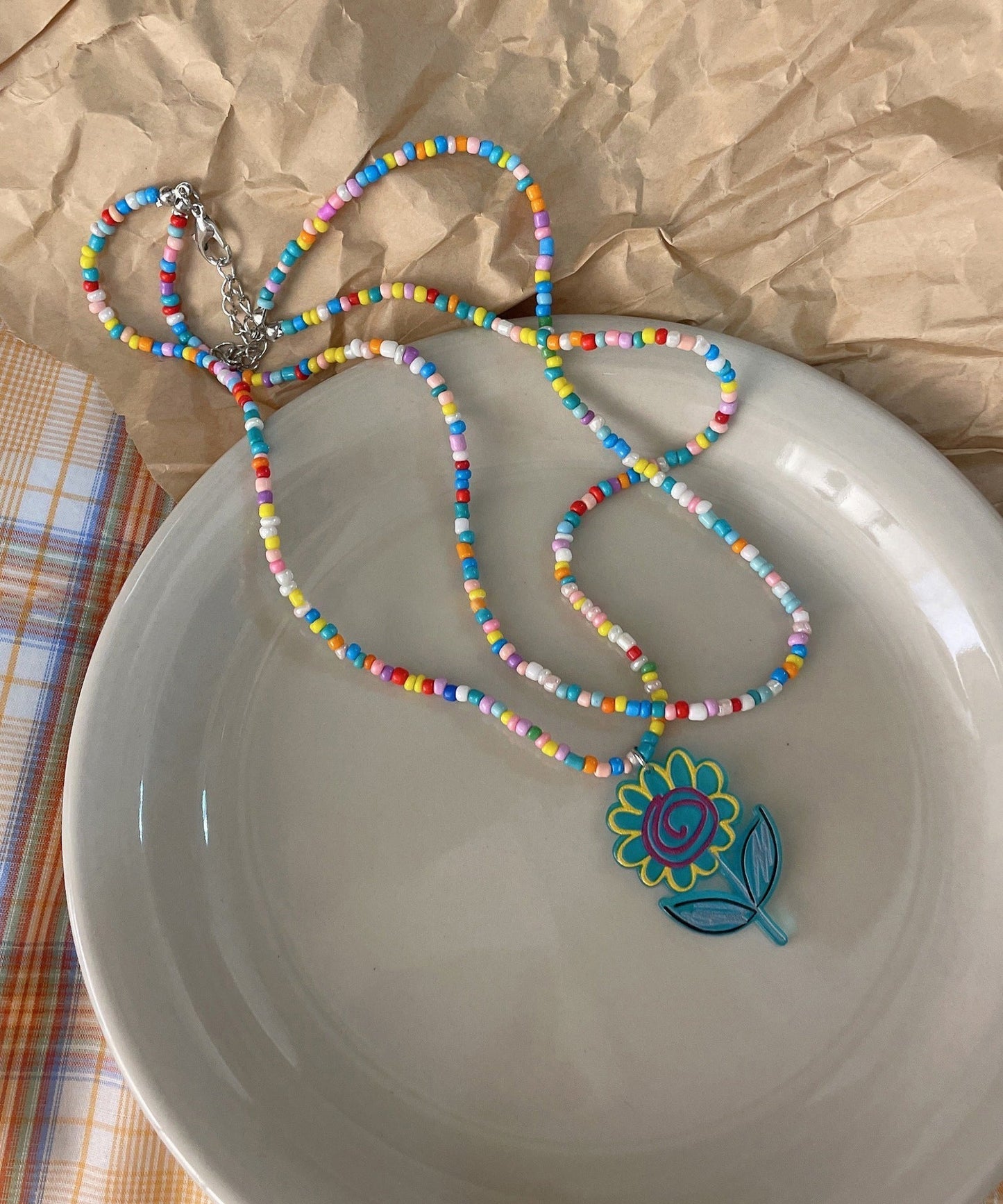 Beautiful Double Beading Alloy Floral Layer Rainbow FashionChic