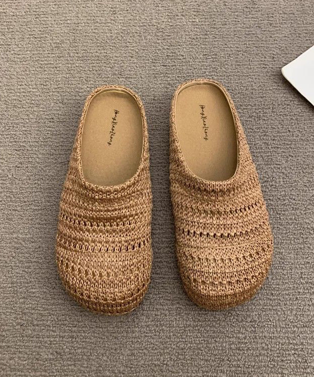Mesh Breathable Sandals Comfortable Splicing Slide Beige FashionChic