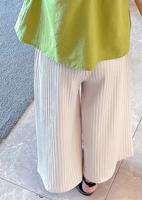 Beige Elastic Waist Ice Silk Kids Pants Summer GF013 MM-RCTZ-LPTS230724
