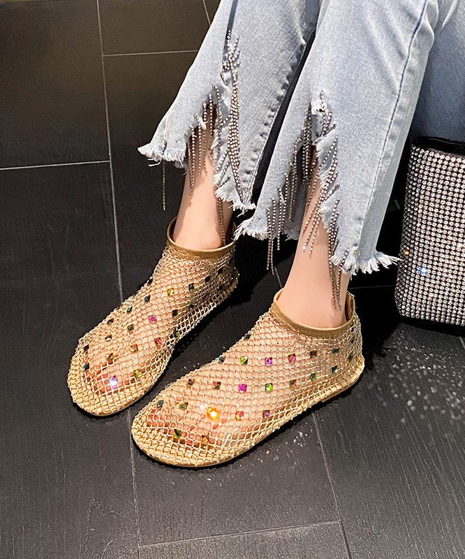 Multi Black Chic Zircon Boots Mesh Splicing Breathable FashionChic