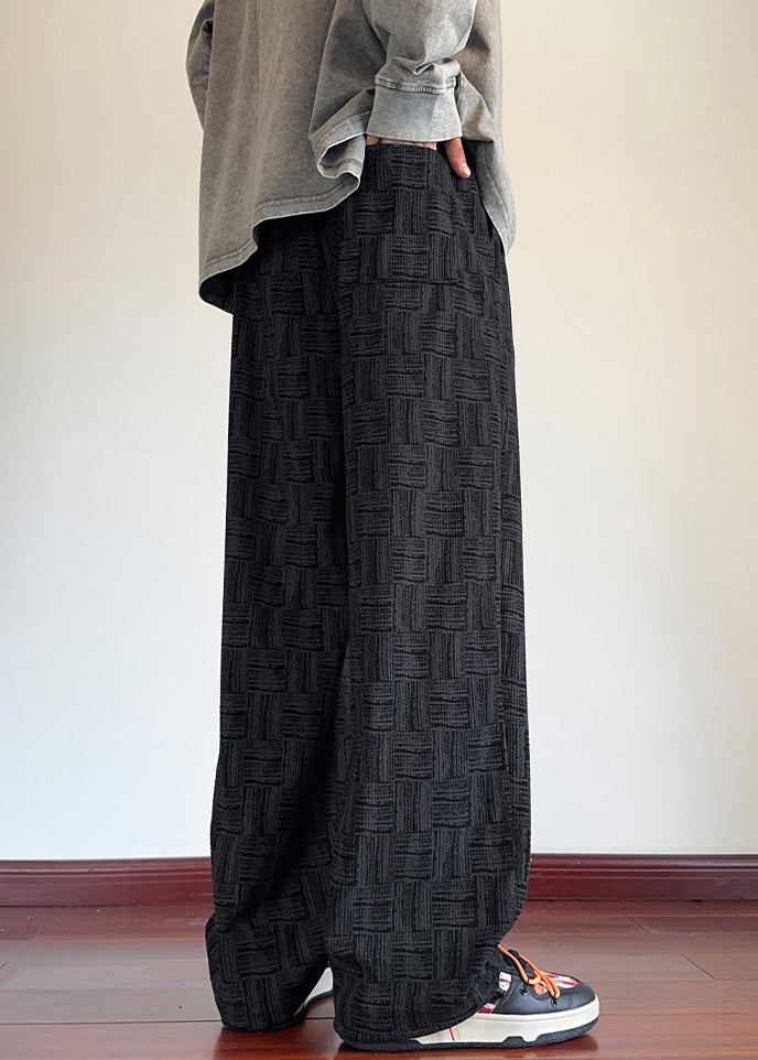 Black Original Design Pockets Corduroy Men Pants Elastic Waist Spring RM048 ABC