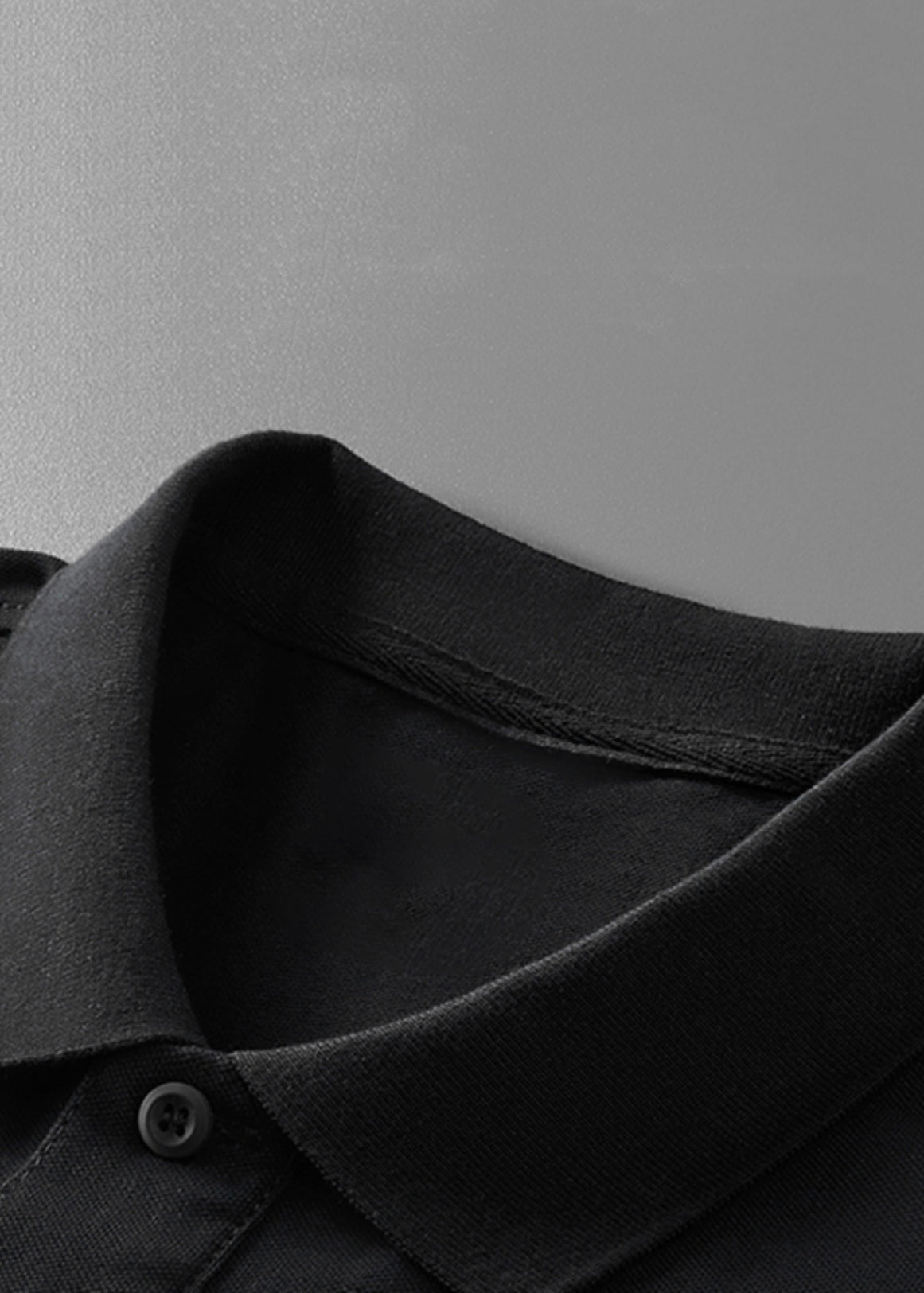 Black Button Cotton Shirt Polo Print Summer Men Fit Slim FashionChic