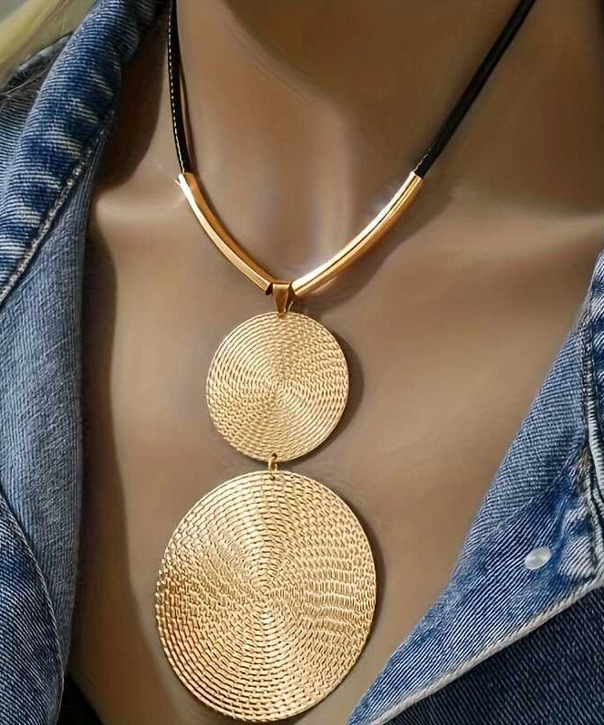 Metal Pendant Silk Bohemian Asymmetrical Necklace FashionChic