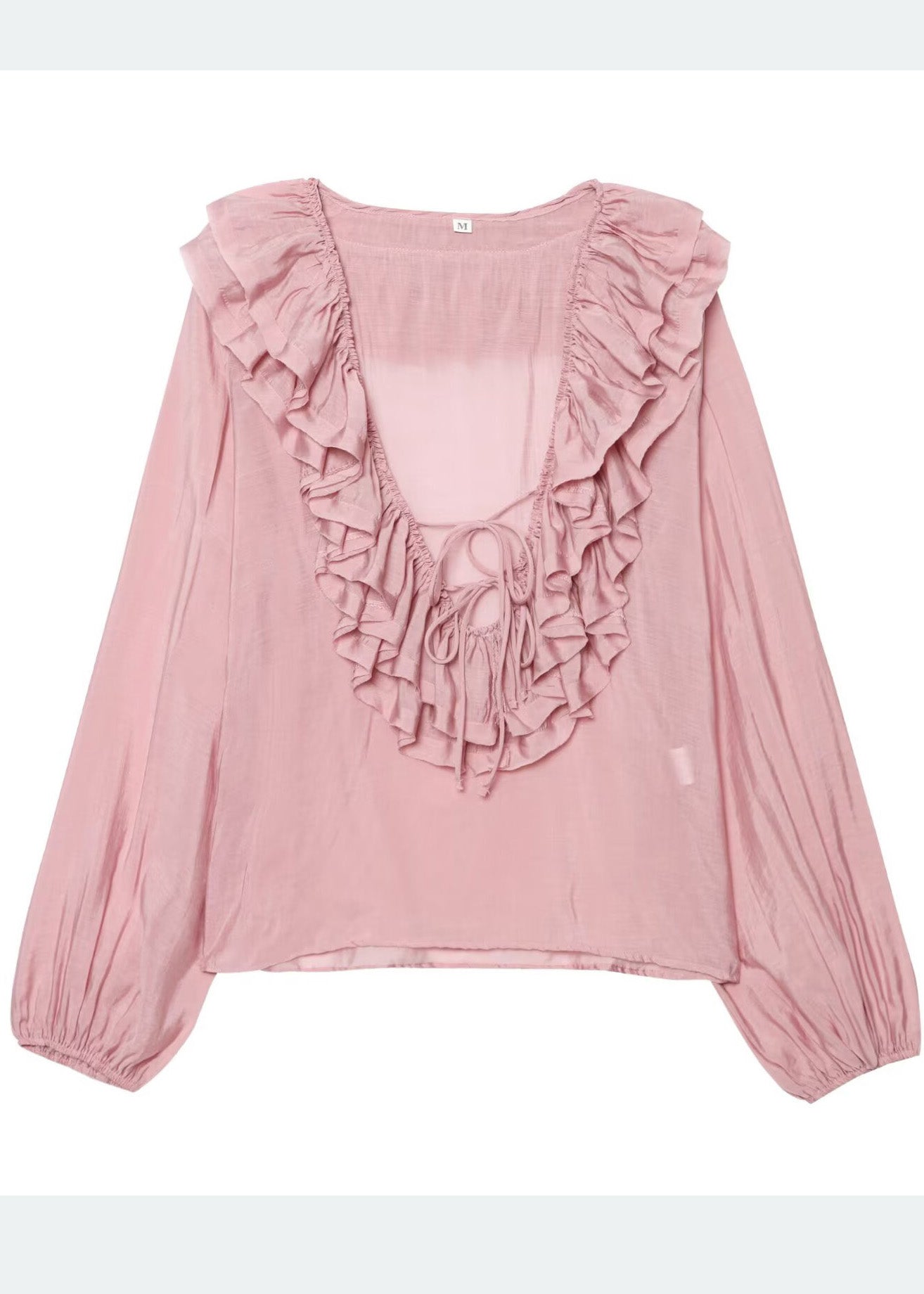 Shirt Bohemian Blue Sky Cotton Ruffled Tops Summer FashionChic
