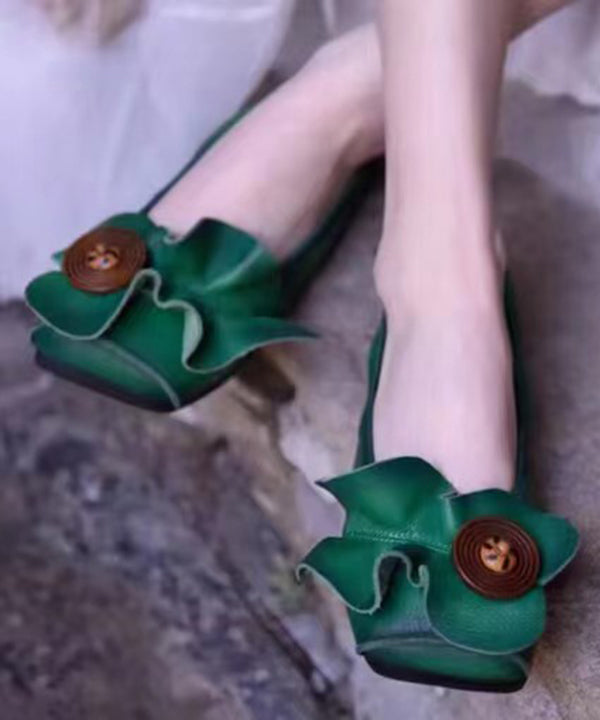 Boutique Brown Cowhide Leather Flat Shoes Splicing Ruffled AG1014 shoe-CS240905