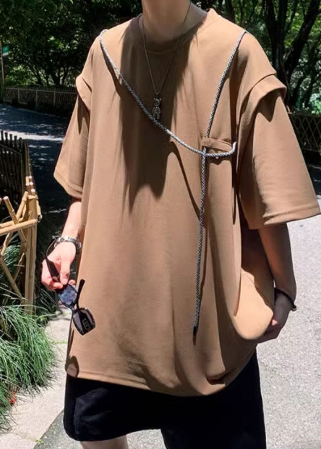 Summer Grunt Shirts Oversized Cotton Style Brown Men's Boutique FashionChic