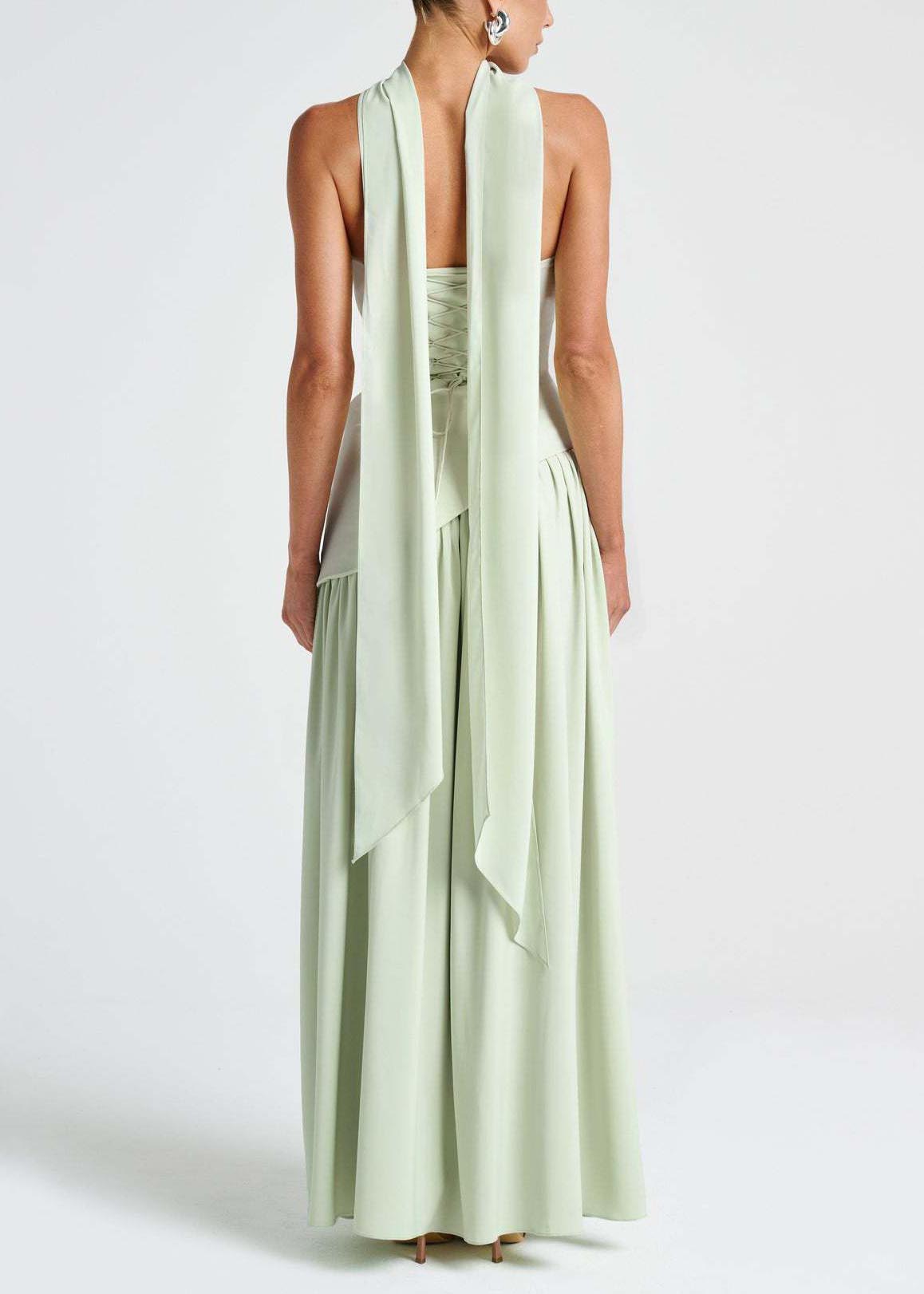 Summer Dresses Green Side Light Boutique Open Strapless Scarf FashionChic