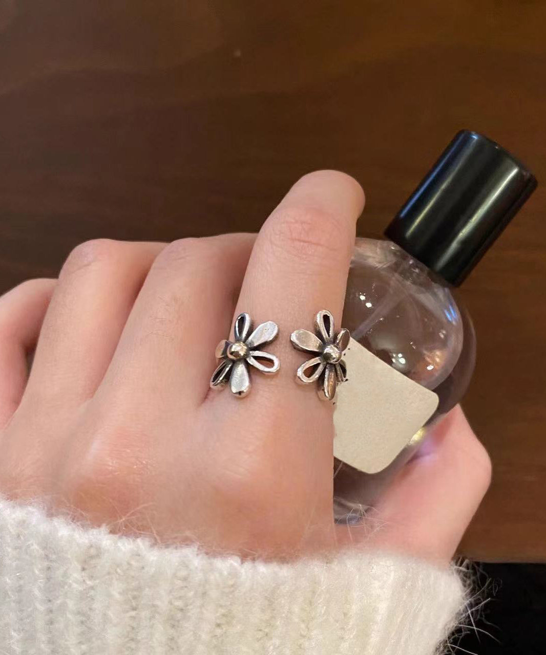 Boutique Silk Sterling Silver Floral Rings KX1015 Ada Fashion