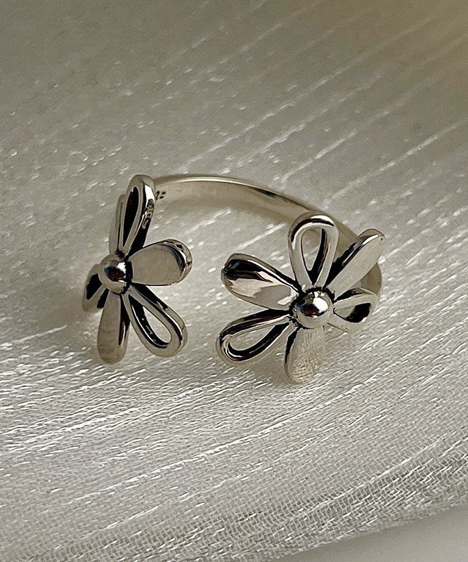 Boutique Silk Sterling Silver Floral Rings KX1015 Ada Fashion