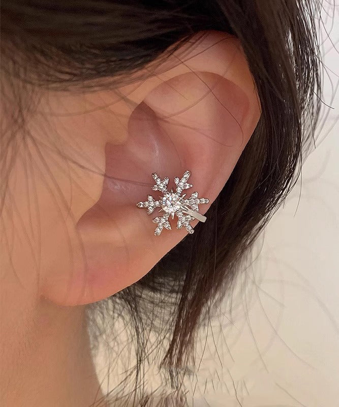 Boutique White Stainless Steel Zircon Snow Stud Earrings YD019 ABC
