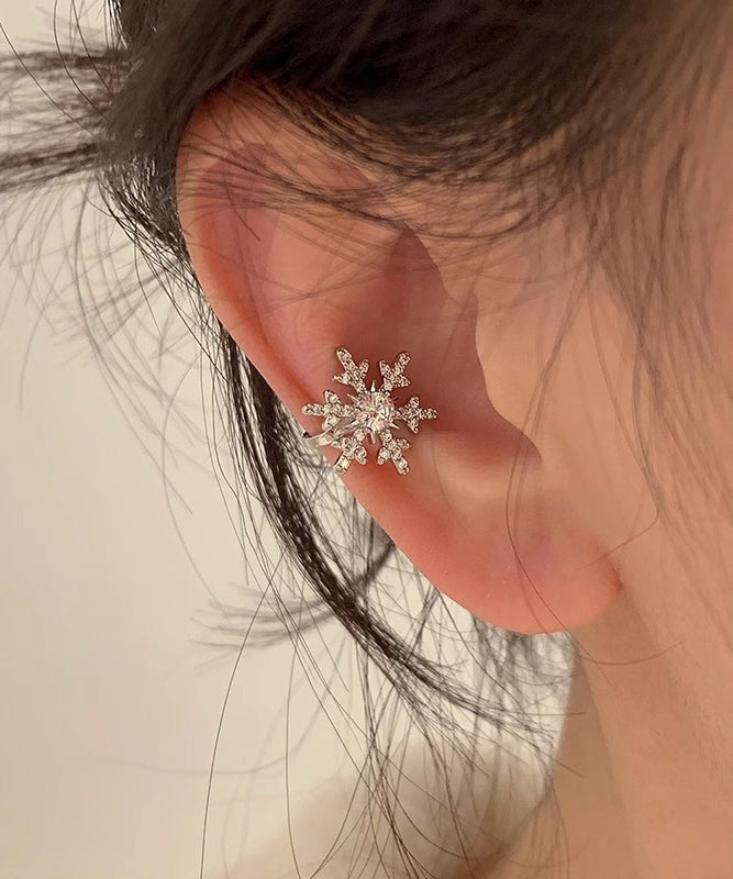 Boutique White Stainless Steel Zircon Snow Stud Earrings YD019 ABC