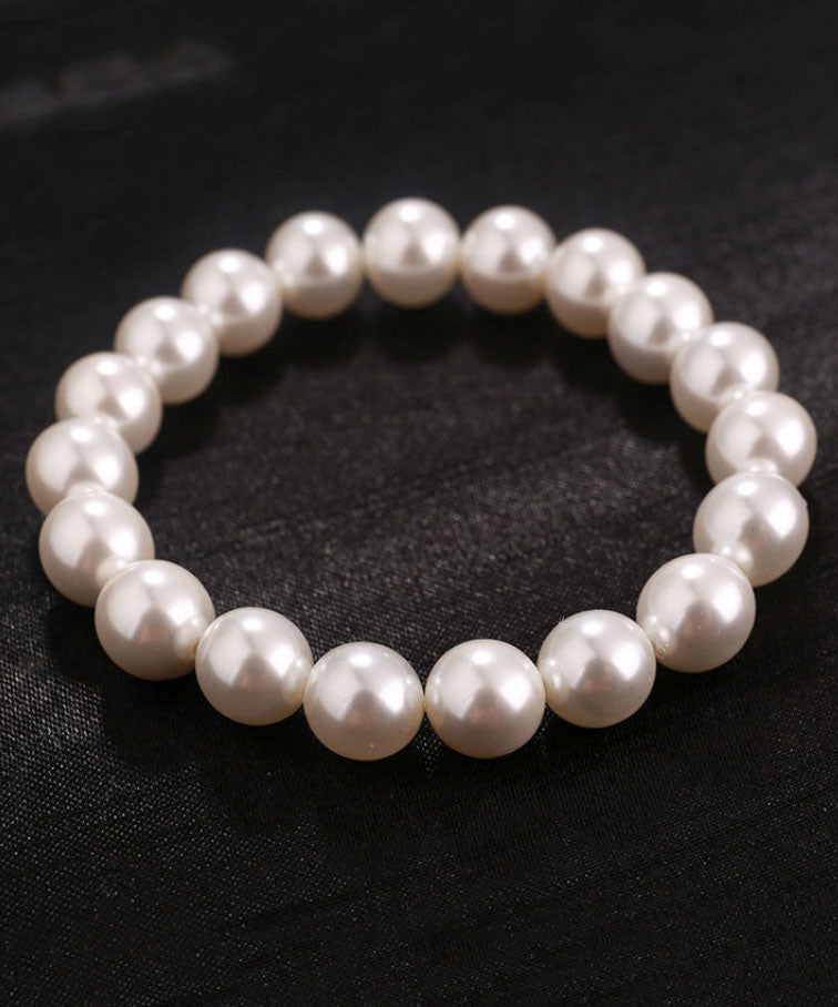 Brief White Alloy Pearl Beading Bracelet YD046 ABC