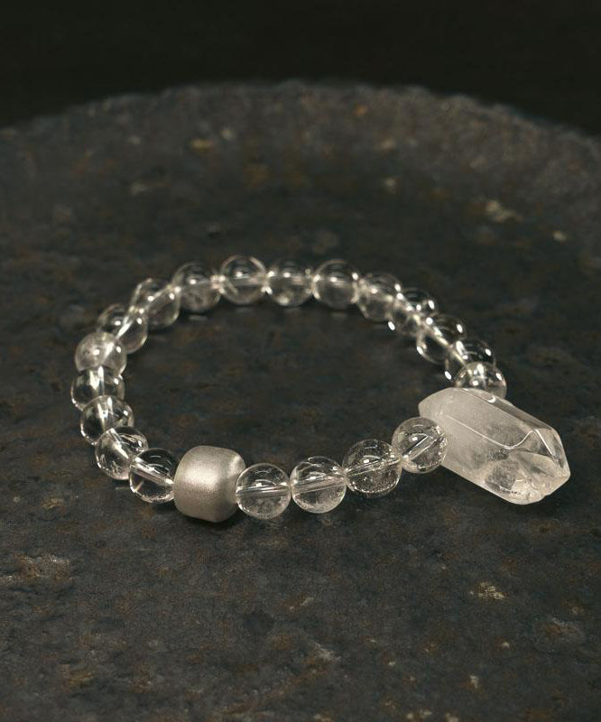 Charm Brief Bracelet Crystal Weave White Asymmetrical Stone Gem FashionChic