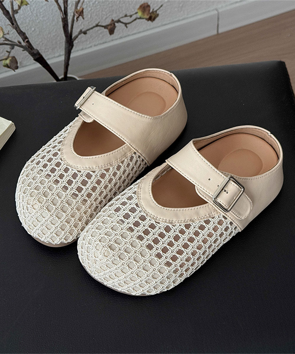 Faux Splicing Platform Brown Leather Fashion Slide Sandals FashionChic